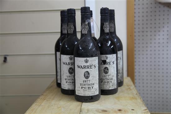 Six bottles of Warres 1977 vintage port